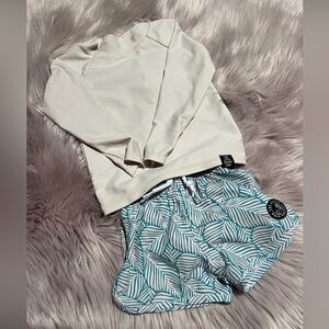 Little Surfer Dude Rashguard & Swim Trunks Set